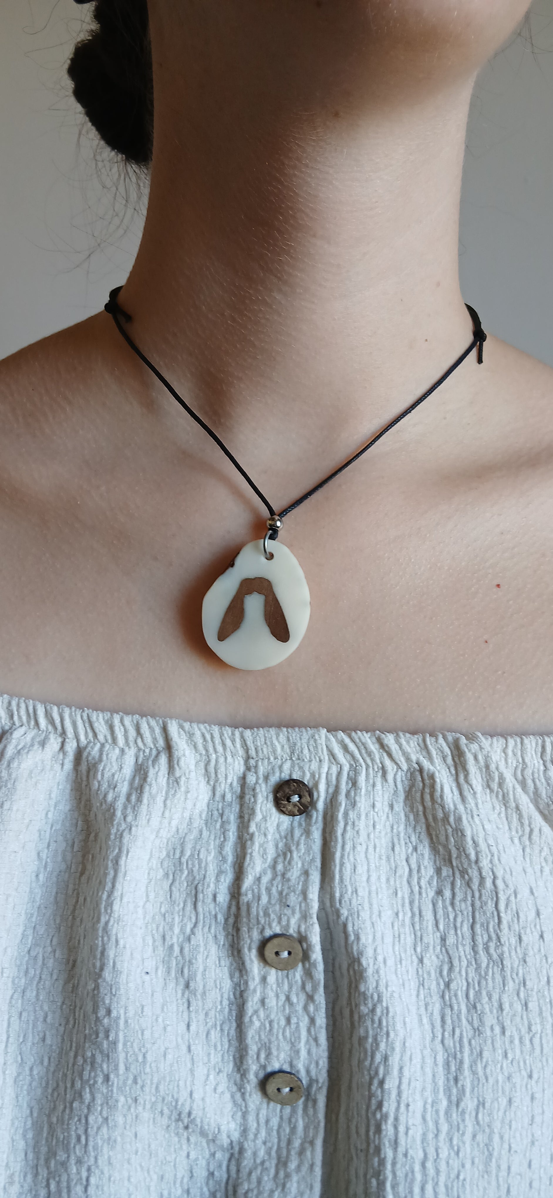Collier Samare — Ivoire Végétal & Noyer